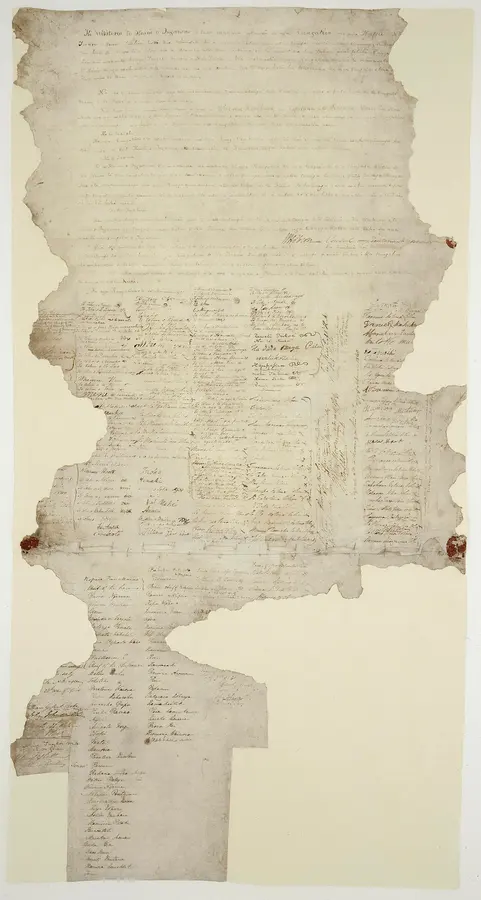The Waitangi Sheet of Te Tiriti o Waitangi, the parchment first signed at Waitangi in February 1840.