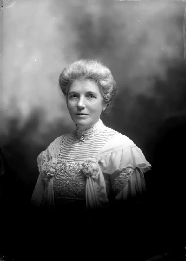 Kate Sheppard, leader of the New Zealand women's suffrage campaign, photographed about 1905.